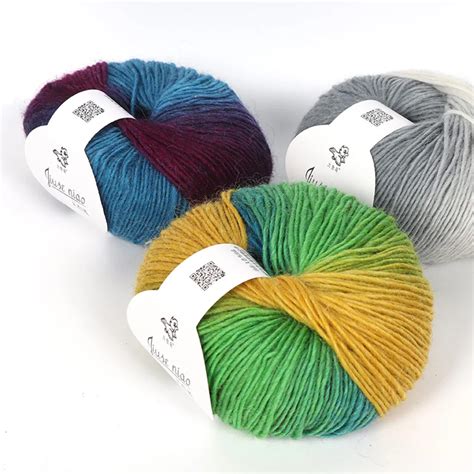 Duan окрашенная Радужная шерстяная линия градиент цвета Diy свитер ...