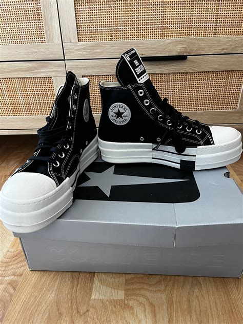 Rick Owens Converse X Rick Owens Drkshdw Dbl Drkstar Chuck 70 High Blac Grailed