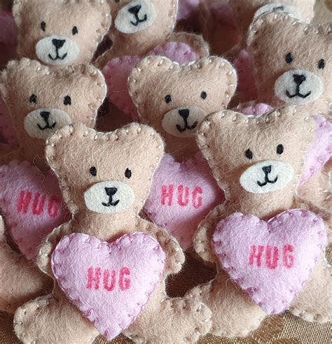 Personalised Bear Hug Pocket Bear Hug Teddy Bear Hug Felt Etsy