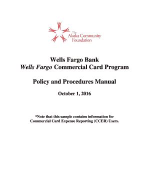 Fillable Online Wells Fargo Visa Procurement Card Procedures