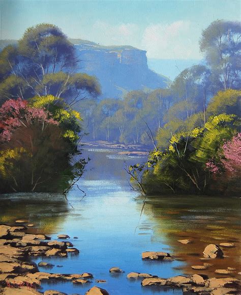 Blue Mountains River Painting By Graham Gercken Pixels