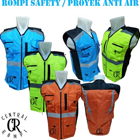 Jual Rompi Proyek Safety K Pekerja Umum Bahan Taslan Anti Air Premium