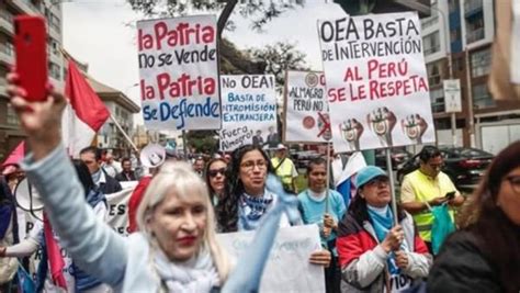 Perú OEA basta de intervenir Marcha contra injerencia almagrista