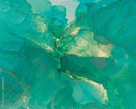 Fototapeta Granatowy Niebieski Abstract Green And Gold Fragment Of