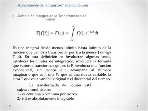 Glosario Aplicaciones De La Transformada De Fourier Ppt Descarga