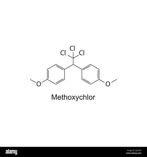 Methoxychlor pesticide chemical structure on white background Stock ...