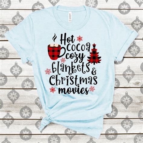 Hot Cocoa Cozy Blankets And Christmas Movies Premium Cotton Etsy