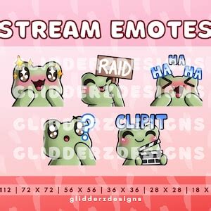 Frog Twitch Emote Jumbo Pack Green Frog Emotes Cute Frog Emotes