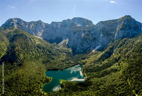 Luftaufnahme Mit Drohne Vom Hinteren Langbathsee See Ebensee