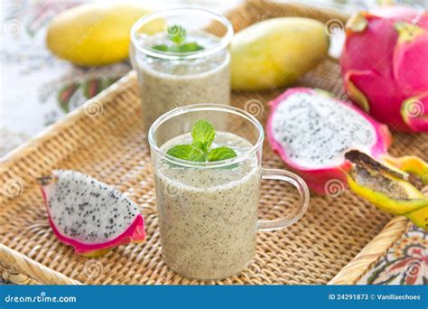 Dragon Fruit And Mango Smoothie Stock Image Image Of Refreshment