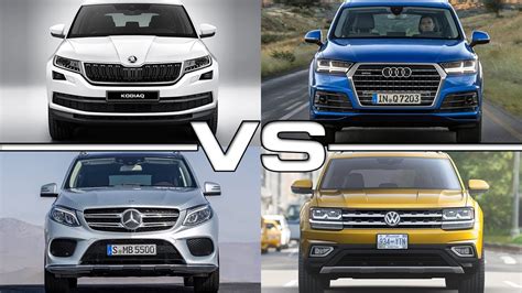 Skoda Kodiaq Vs Audi Q7 Vs Mercedes Gle Vs Volkswagen Atlas Youtube