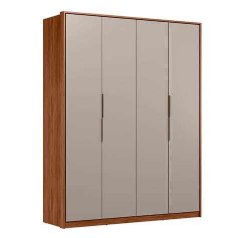 Guarda Roupa Casal Attore Portas Gavetas Nogueira Touch Nude Prime