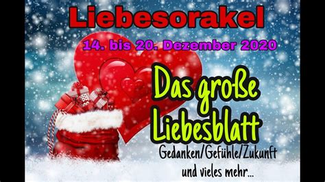 Wochenorakel Liebe 14 bis 20 12 20 Das Große Liebesblatt YouTube