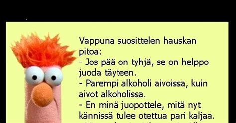 Vappuna suosittelen hauskan Huumoria joka päivään Parhaat Vitsejä