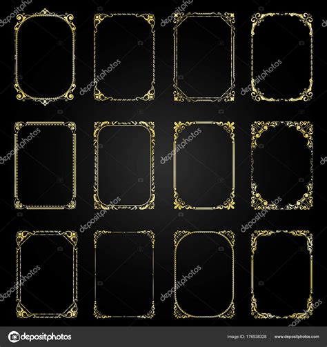 Golden Vintage Frame Stock Vector By Enterphoto