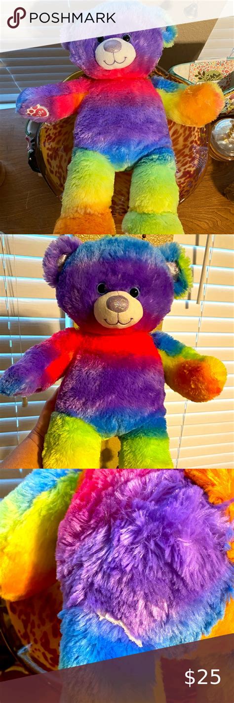 Build A Bear Rainbow 🌈 Bear Build A Bear Glitter Fabric Bear