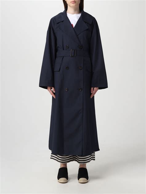 Max Mara The Cube Trench Coat For Woman Blue Max Mara The Cube