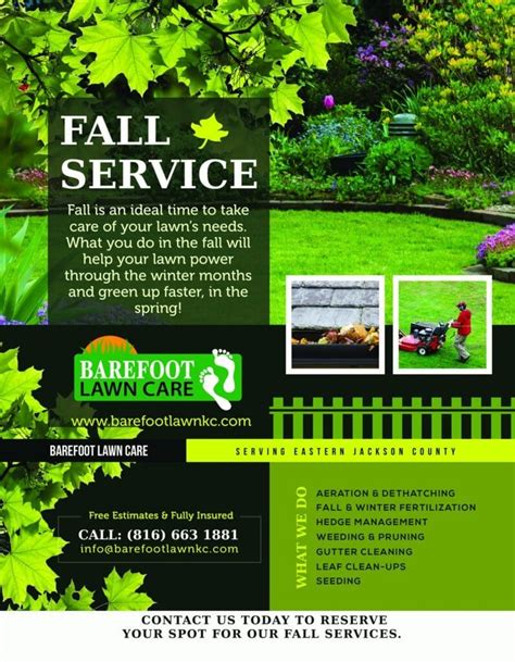 Time To Schedule You Fall Lawn Services Barefoot Lawn Care Kansas City