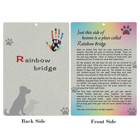 Buy Belifer Pet Sympathy Memorial Card Rainbow Bridge Poem Card For A