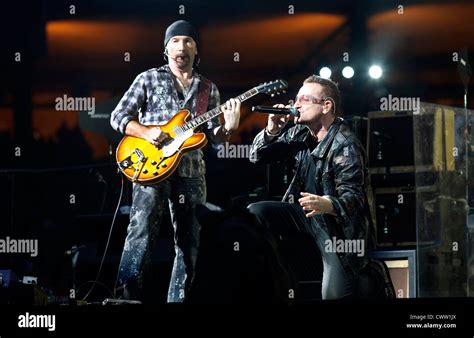 The Edge And Bono Performing During The U2 360° Tour Stock Photo Alamy