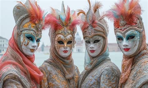 Italian Colorful Traditional Carnival Of Masks In Venice Stock Image