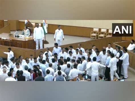 Ruckus Inside Tripura Assembly 5 Opposition Mlas Suspended Headlines