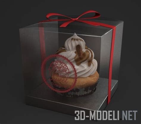 3D модель – Пирожное в коробке