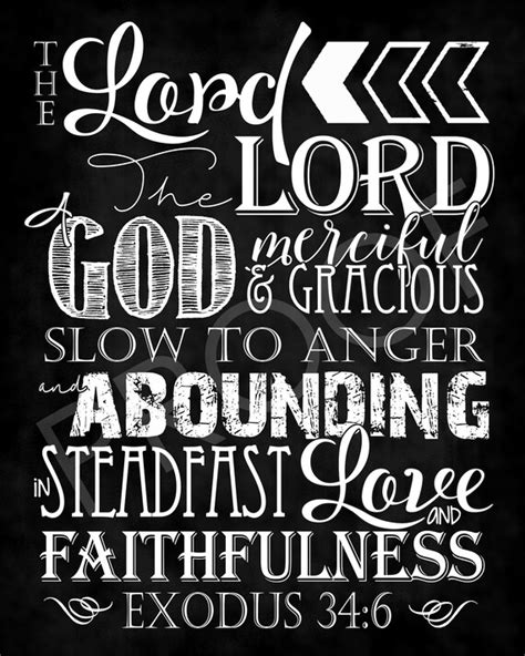 Scripture Art Exodus 34 6 Chalkboard Style Etsy