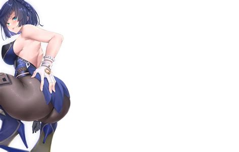 Wallpaper girl hot sexy blue anime butt babe armpit for mobile and desktop section сёнэн