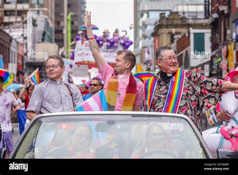Gay Anglican Priests During The Toronto LGBTQ Pride Parade Stock Photo Alamy