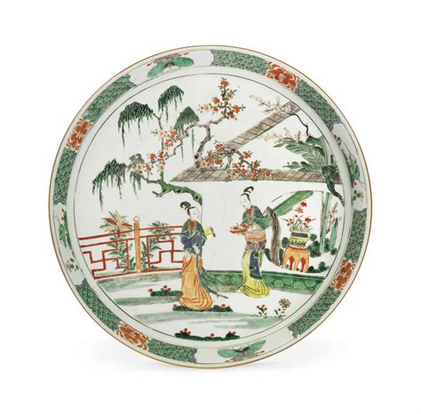 A LARGE FAMILLE VERTE DISH KANGXI PERIOD 1662 1722 Christie S