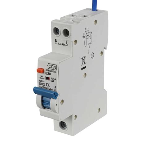 Cudis CPN 20A Single Pole 1 Module B Curve 6kA 30mA Type A RCBO ROM