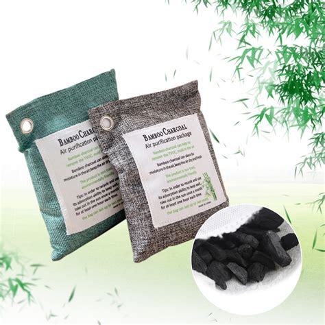 Bamboo Charcoal Air Purifying Bags 2 Pack Green Charcoal Bags With Powerful Adsorption