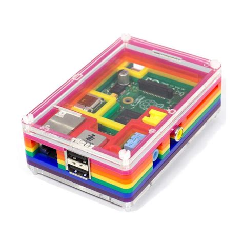 Pibow Rainbow For Raspberry Pi Model B Pimoroni Pi Rainbow B Core