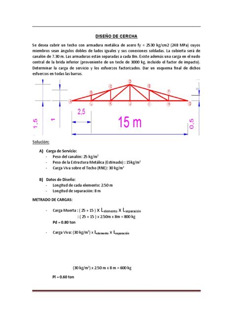 Diseno De Cercha De Acero 1 MaÑana Pdf Braguero Ingeniería Mecánica