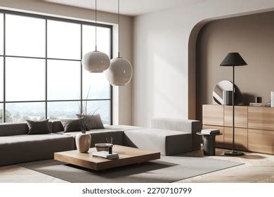 Corner Stylish Living Room White Beige Stock Illustration 2270710799 ...