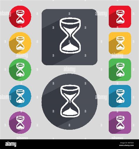 Hourglass Sign Icon Sand Timer Symbol Set Of Colour Buttons Vector