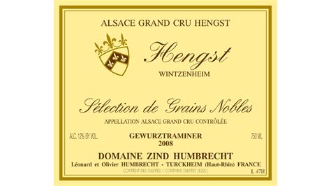 Gewurztraminer Grand Cru Hengst 2008 Sélection de Grains Nobles