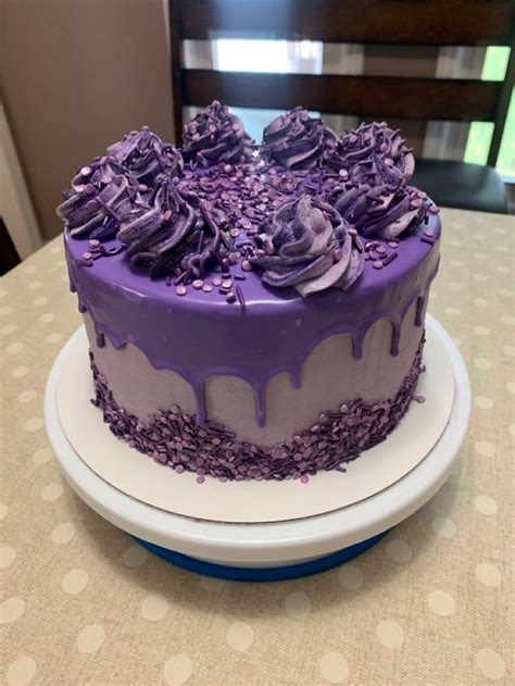 Purple Drip Cake For Her Birthday