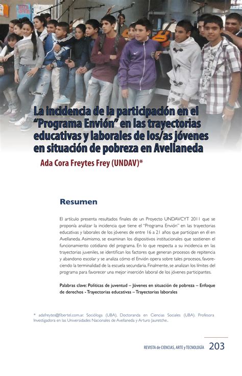 PDF La incidencia de la participación en el Programa Envión en las