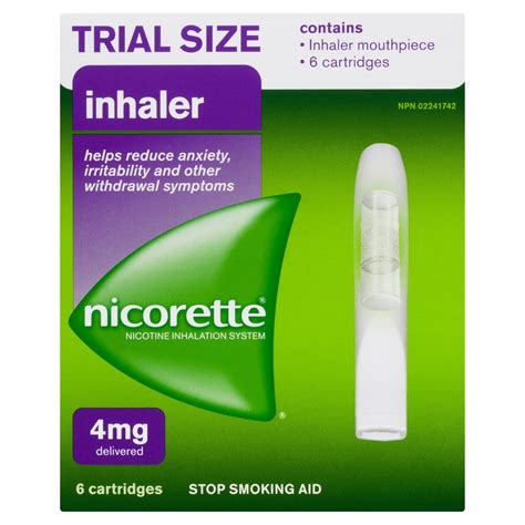 Nicorette Inhaler Nicotine Inhalation System 4 Mg Trial Size Cartridge