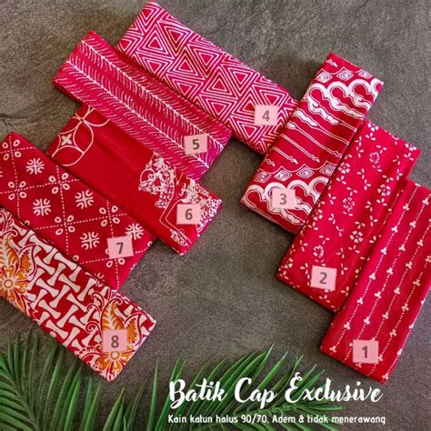 Jual Hn Kain Batik Cap Handmade Merah Putih Seragam Natal Seragam