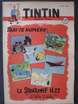 Comicsvalue JOURNAL TINTIN BELGE N20 DU 13 MAI 1948 COUVERTURE