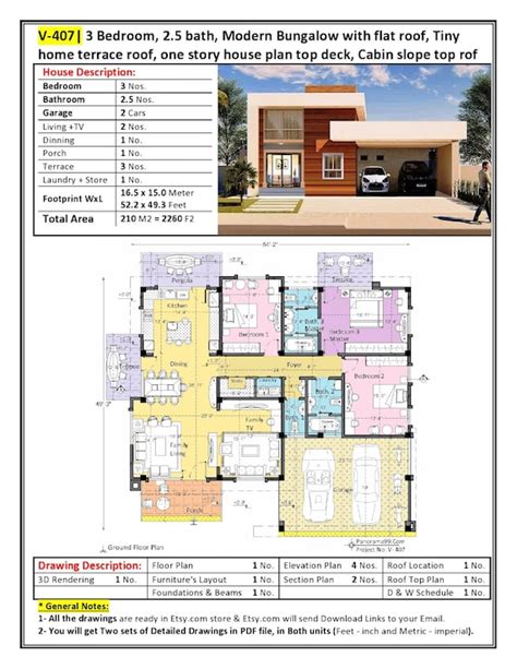 House Plans With Bedrooms Flat Roof House Plans 3D, 55% OFF