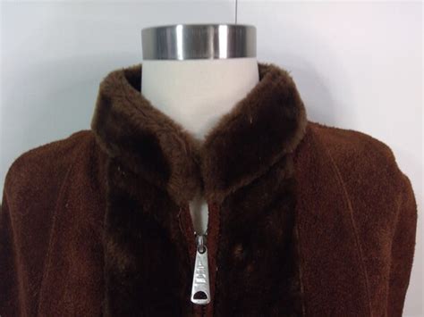 S Chocolate Brown Suede Leather And Faux Fur Trim Gem