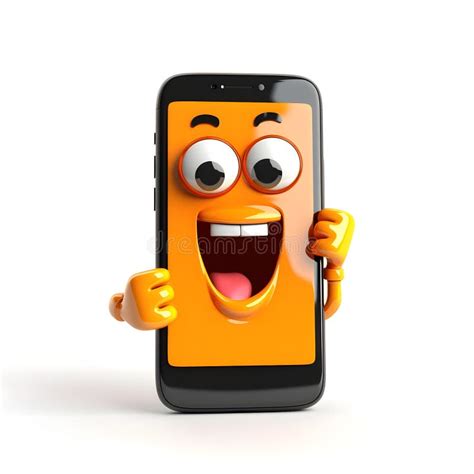 Funny Smartphone Character As a Mascot for a Mobile Phone Store Stock ...