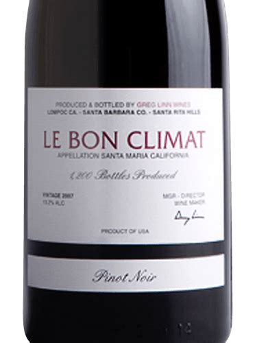 Greg Linn Wines Le Bon Climat Pinot Noir Vivino Us