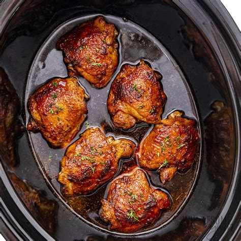 Crock Pot Chicken Thighs (Honey Garlic) - Wholesome Yum