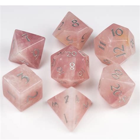 Rose Quartz Dice Set Of Healing Game Master Dice