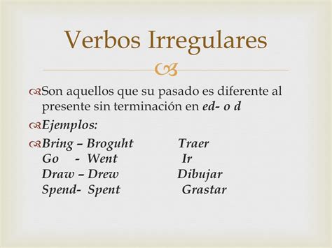 Verbos Regulares E Irregulares En Ingles Ppt Servicio De Citas En Panamá